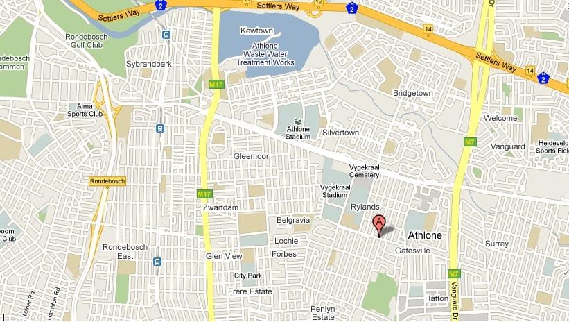 mapa athlone Kapské Město