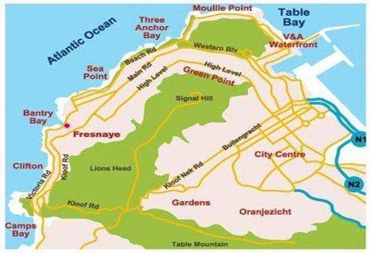 mapa bantry bay Kapské Město