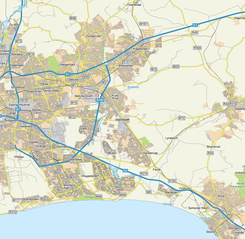 mapa blackheath Kapské Město