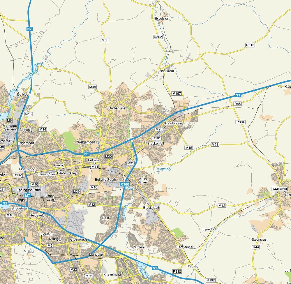 mapa brackenfell Kapské Město