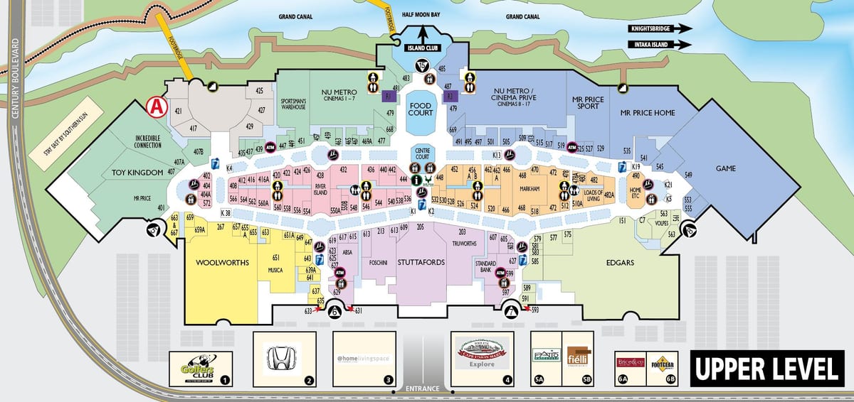 mapa canal walk mapě Kapské Město