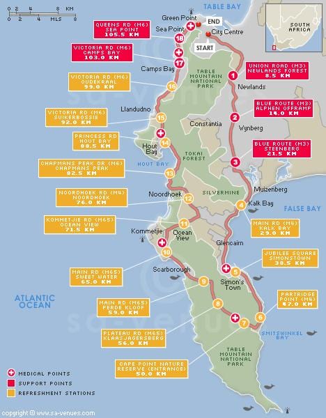 mapa cape argus trasu