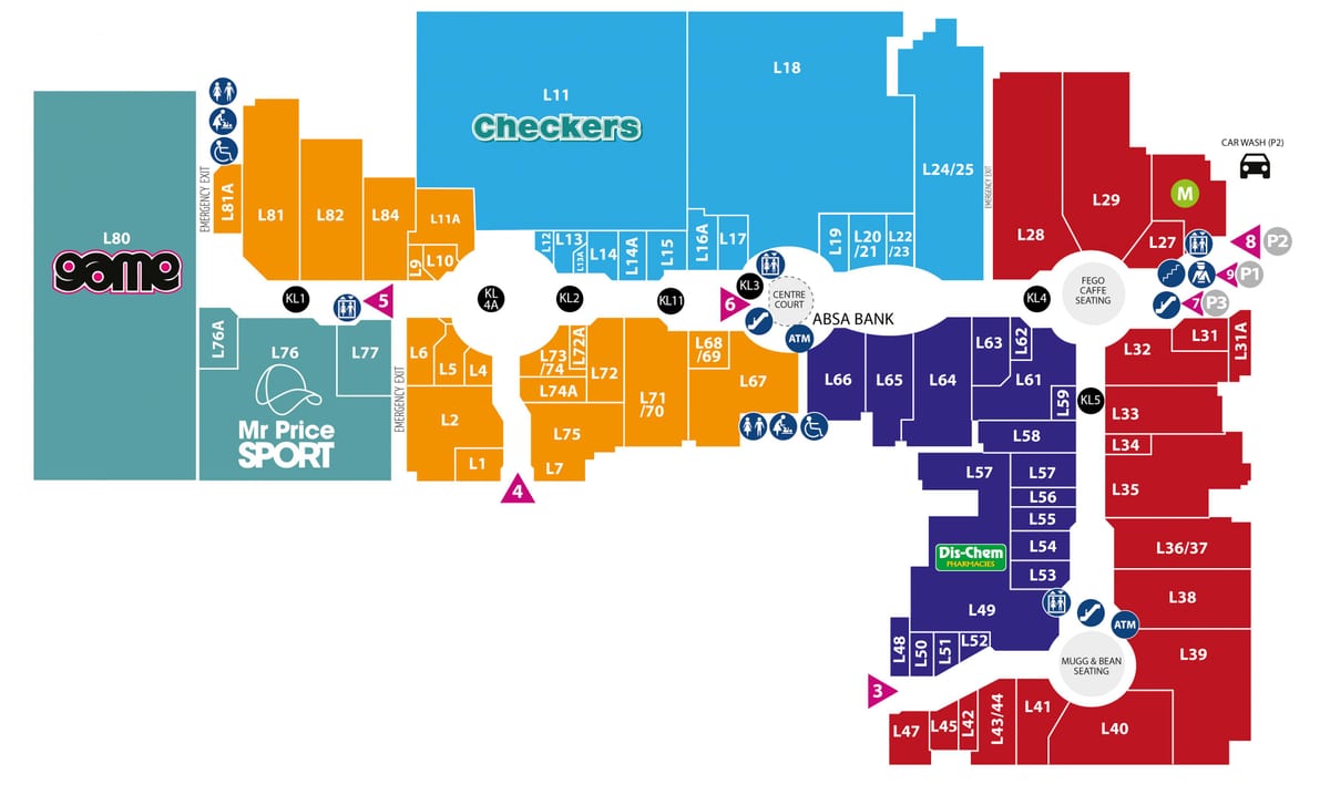 mapa cape gate mall
