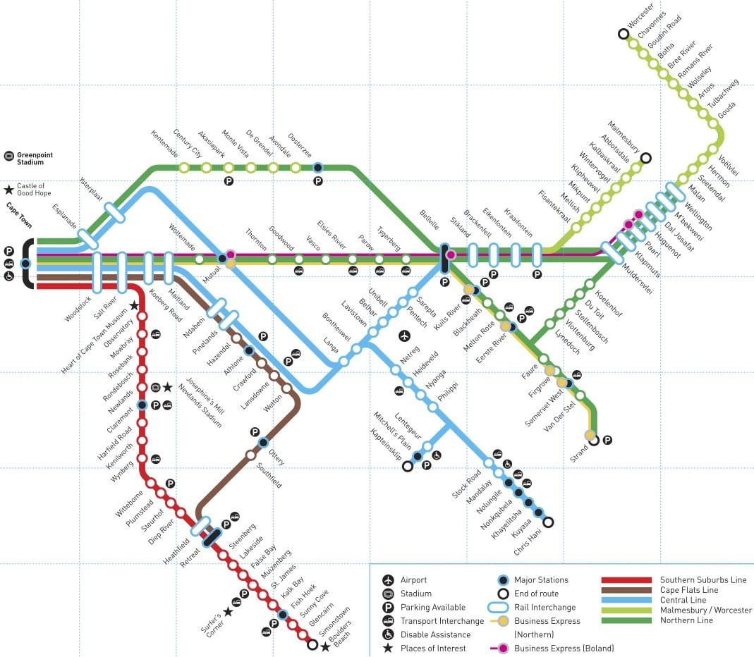 Cape Town station mapě