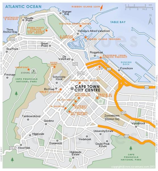mapa century city, Kapské Město