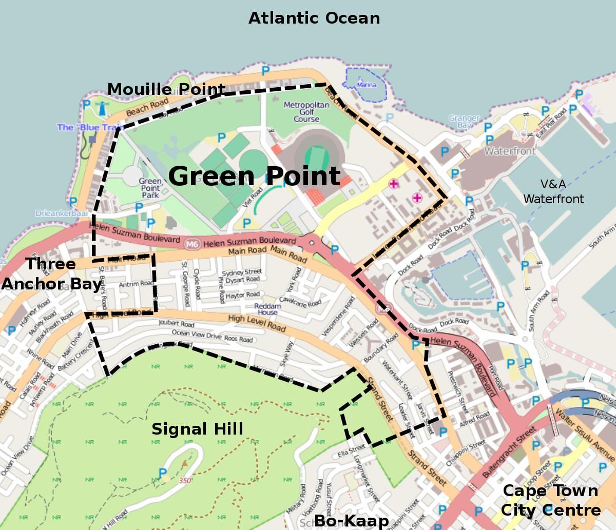 green point Kapské Město mapa