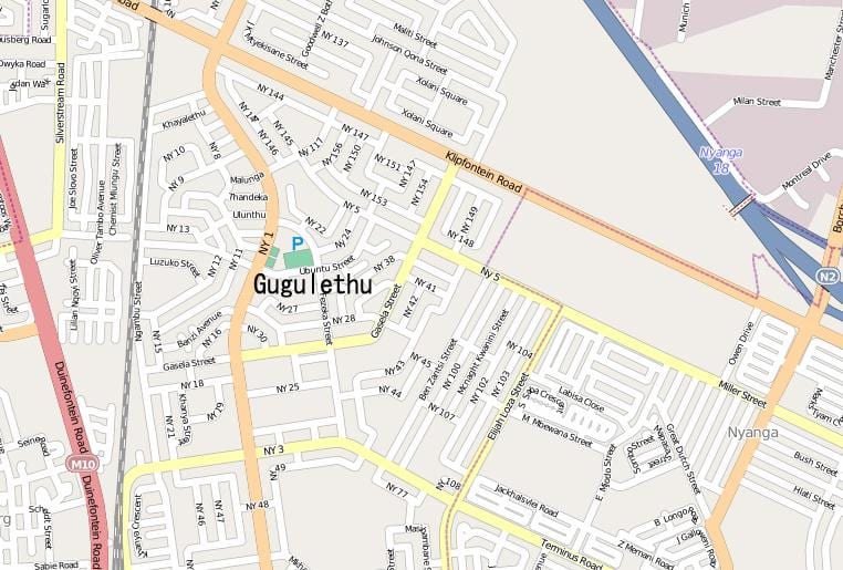 mapa gugulethu Kapské Město