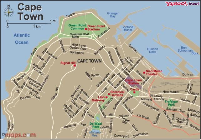 město Kapské Město mapa prohlížeč