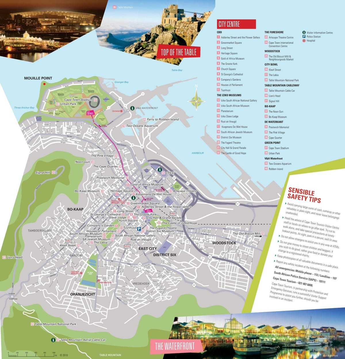 city sightseeing Cape Town mapě