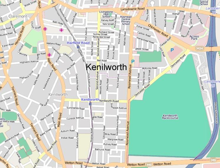 mapa kenilworth Kapské Město