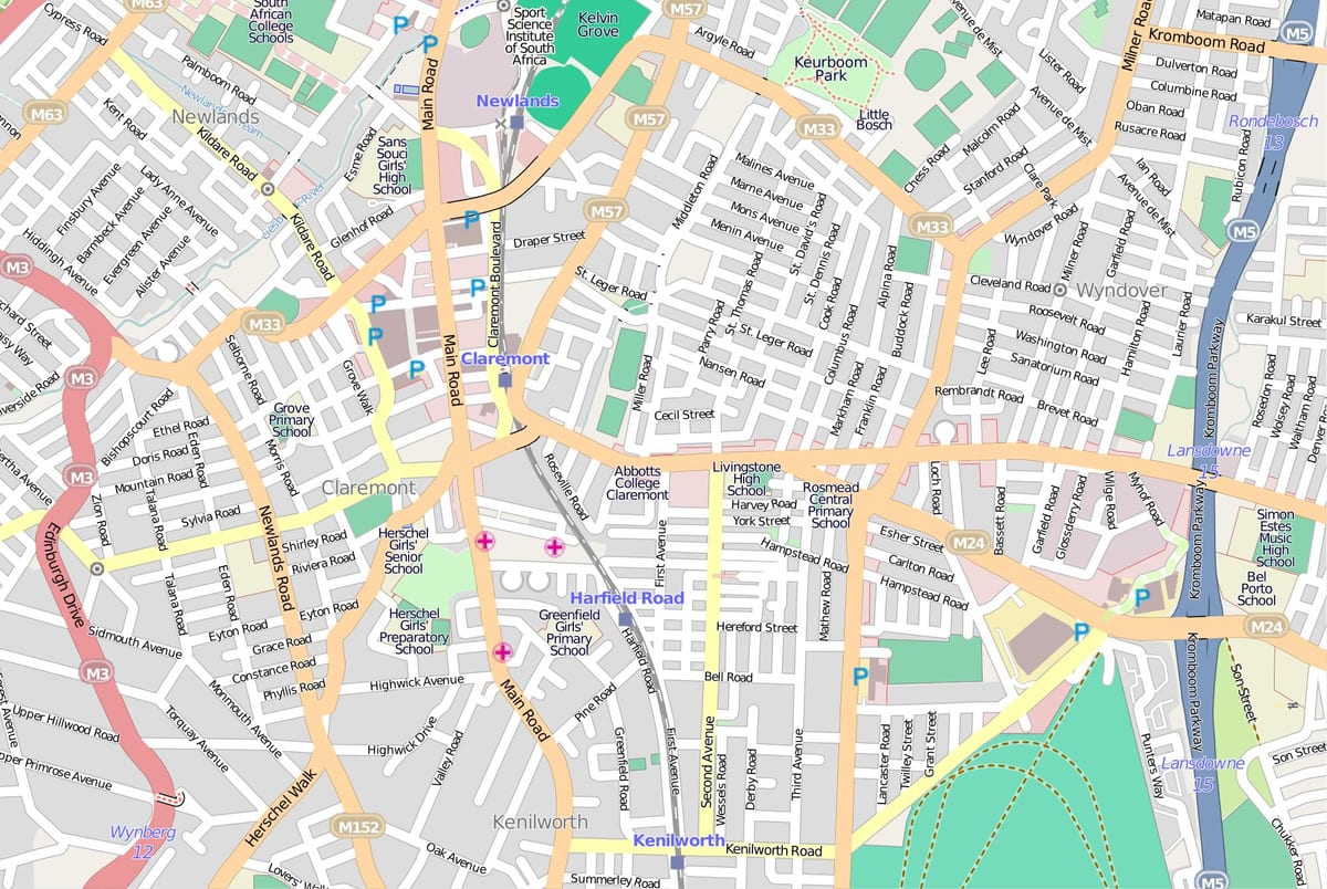 mapa letecká mapa Kapské Město