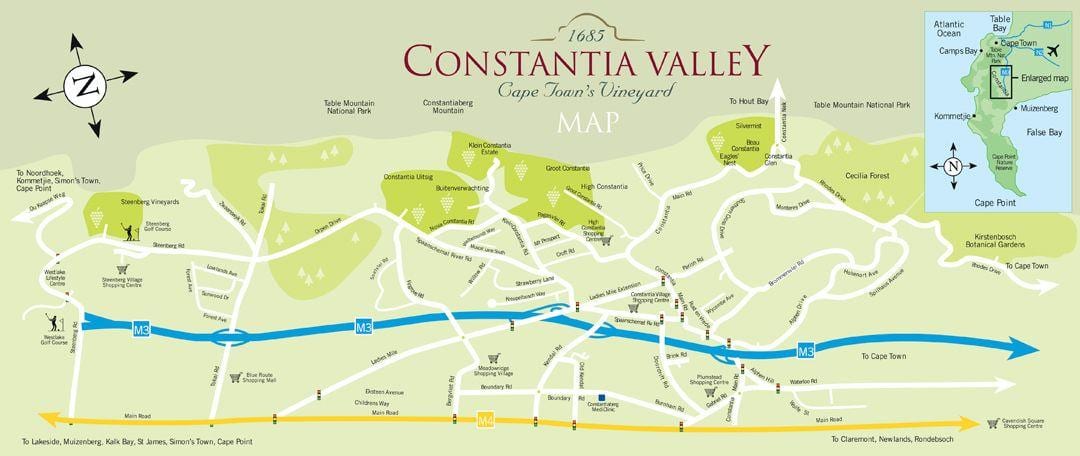 mapa constantia Kapské Město