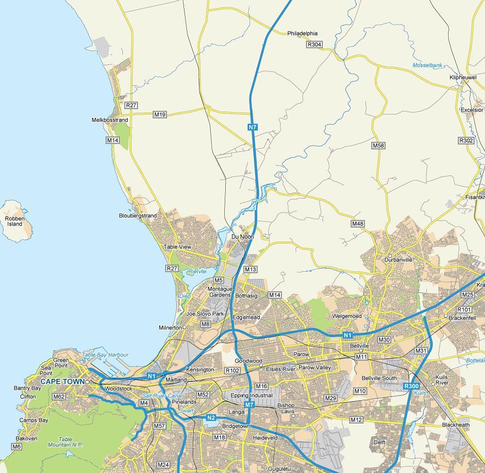 mapa dunoon Kapské Město