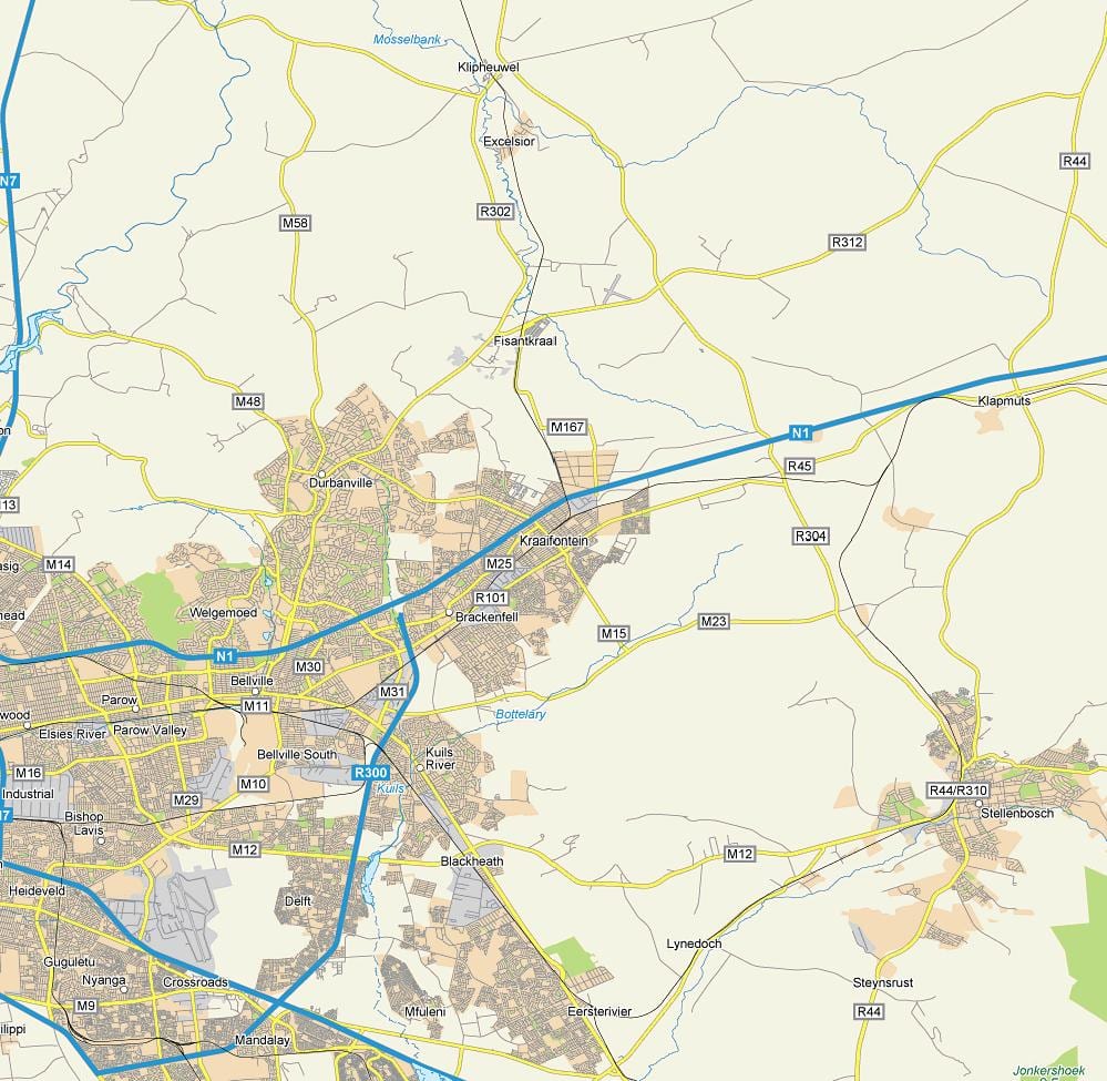 mapa kraaifontein Kapské Město