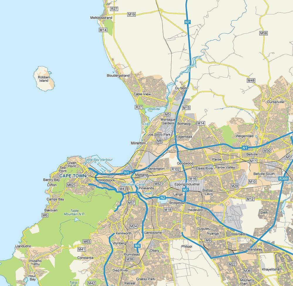 mapa milnerton a okolí