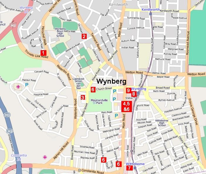  mapa wynberg, Cape Town