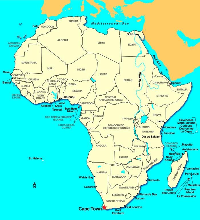 mys afrika mapa