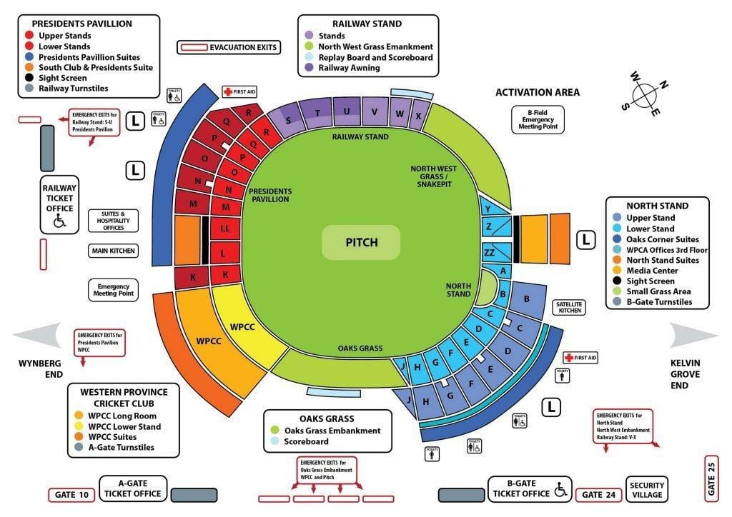 newlands cricket stadium mapě