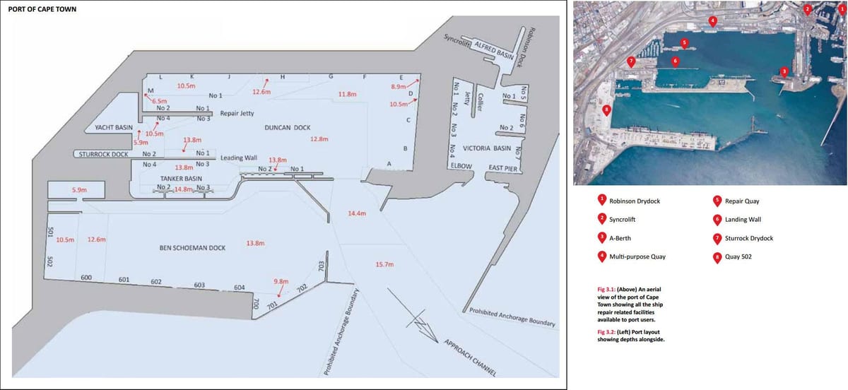 mapa přístav Kapské Město