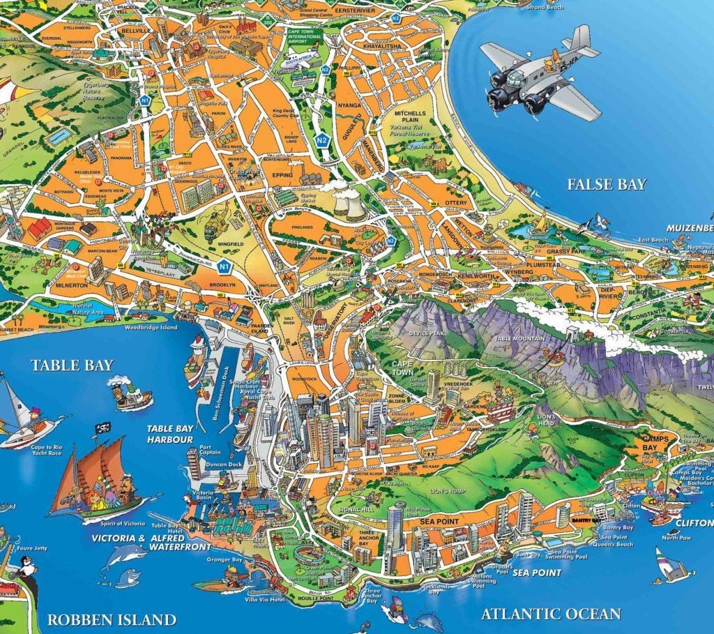 mapa přístavu Kapské Město