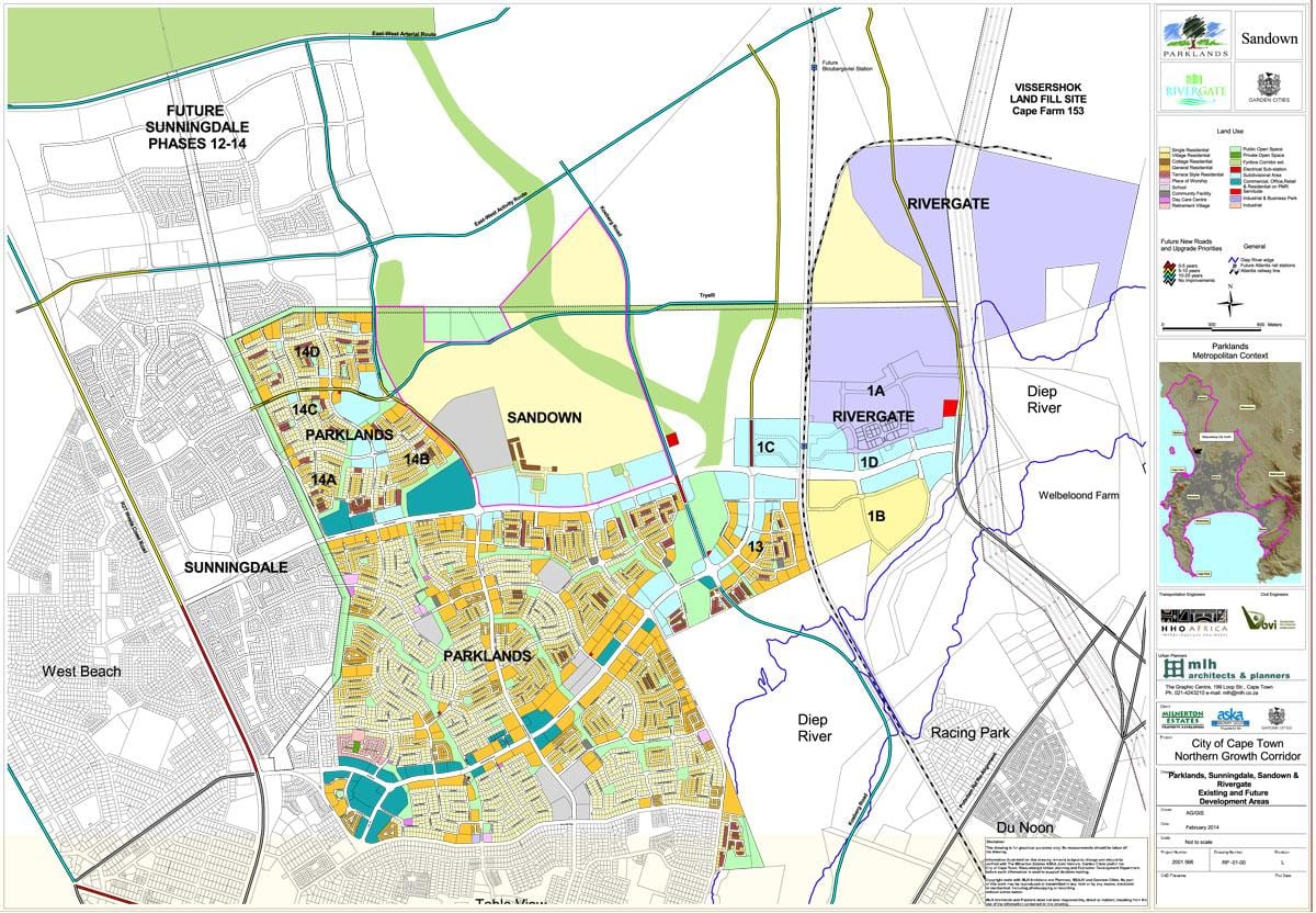 mapa parklands, Cape Town 