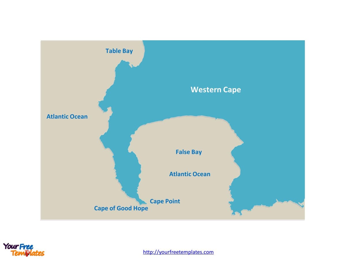 mapa tabulka bay, Jižní Afrika