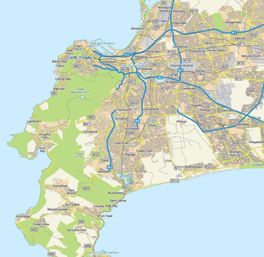 mapa street map z plumstead, Cape Town