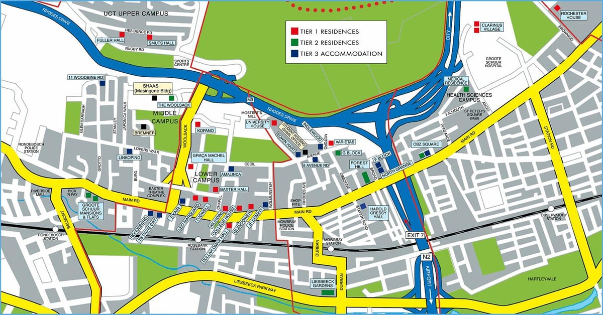 mapa z university of Cape Town