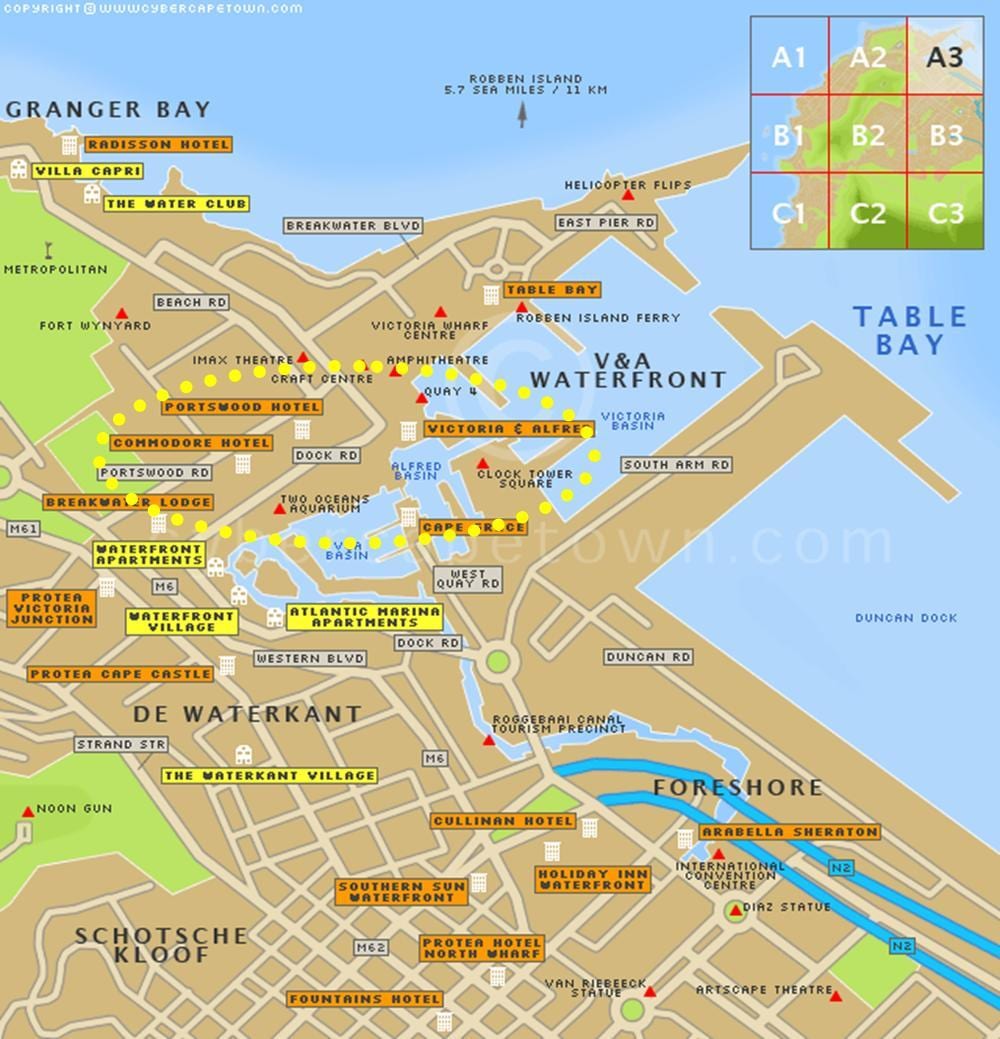 v&a Kapské Město nábřeží mapě