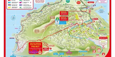 Červený autobus Kapské Město mapa trasy