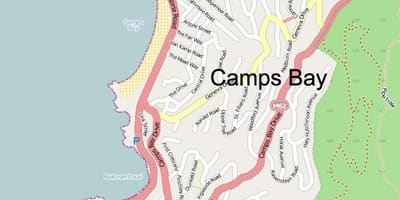 Mapa camps bay Kapské Město