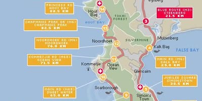 Mapa cape argus trasu