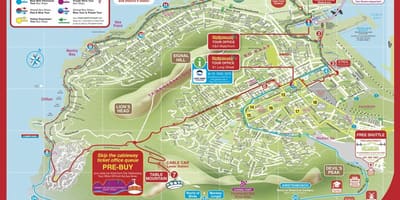 Mapa Kapského Města městem hop on hop off bus tour