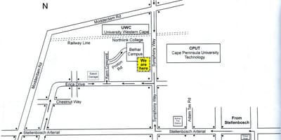 Mapa cput Kapské Město campus