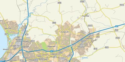 Mapa předměstí durbanville
