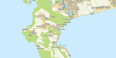 Mapa fish hoek Jižní Afrika