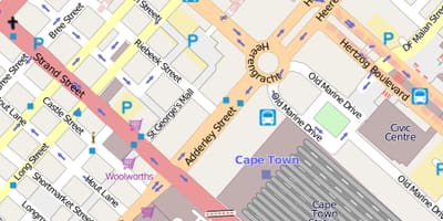 Mapa heerengracht street, Kapské Město