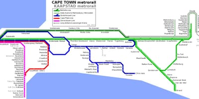 Kapské Město, metro mapa