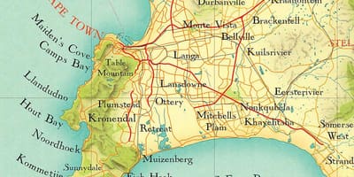 Kapské Město poloha na mapě