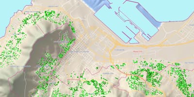 Mapa města Kapské Město oddělení