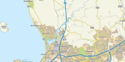 Mapa dunoon Kapské Město