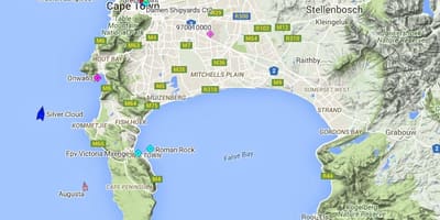 Mapa mapa fish hoek a okolí