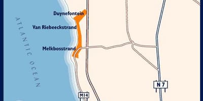 Mapa west beach Kapské Město