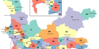 Mapa western cape předměstí