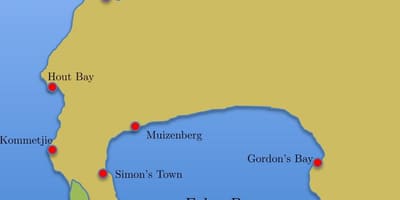 Mapa simon je město, Jihoafrická Republika