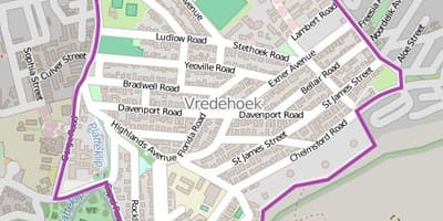Mapa vredehoek Kapské Město